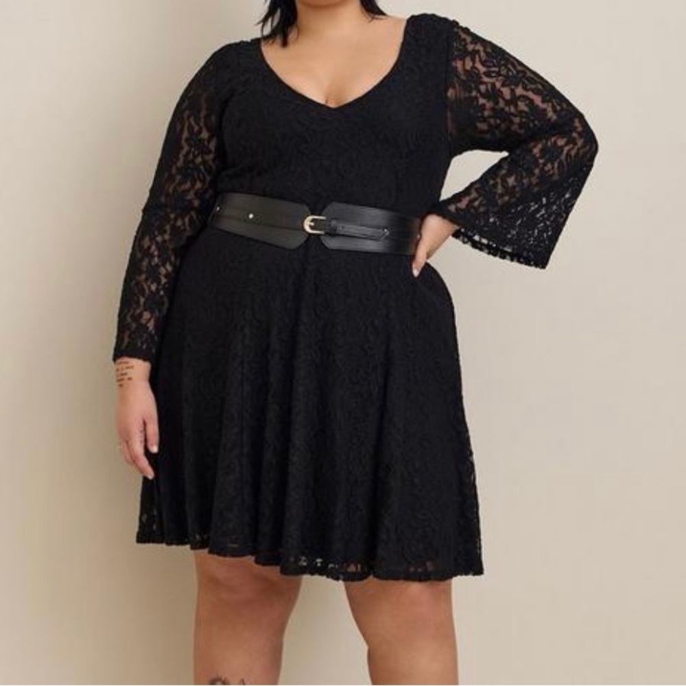 Torrid black lace dress 1X NEW Christmas